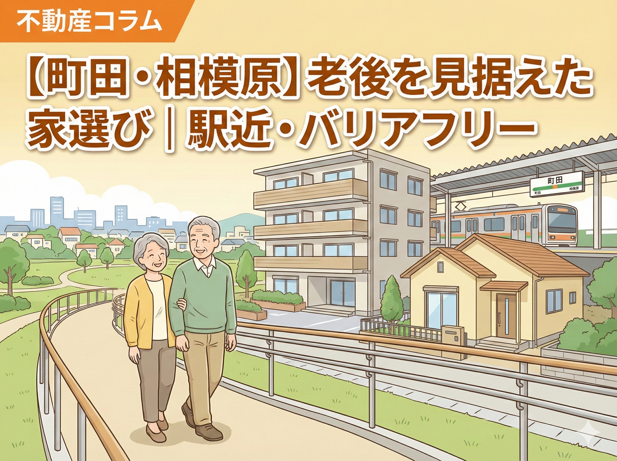 町田市・相模原市で老後を見据えて駅近バリアフリー物件を選ぶイメージ
