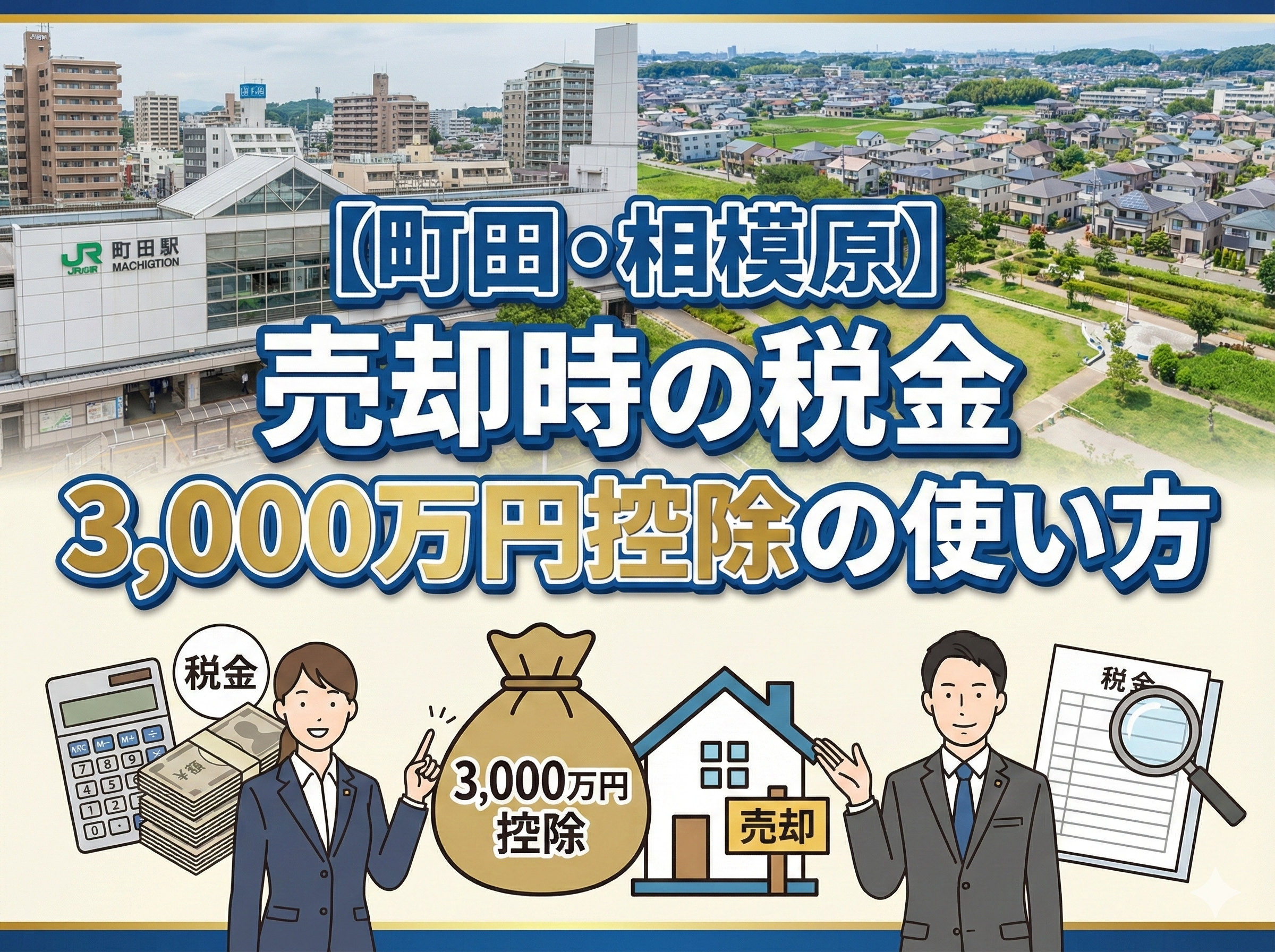相模原市・町田市の不動産売却時の税金と3000万円控除を解説するイメージ