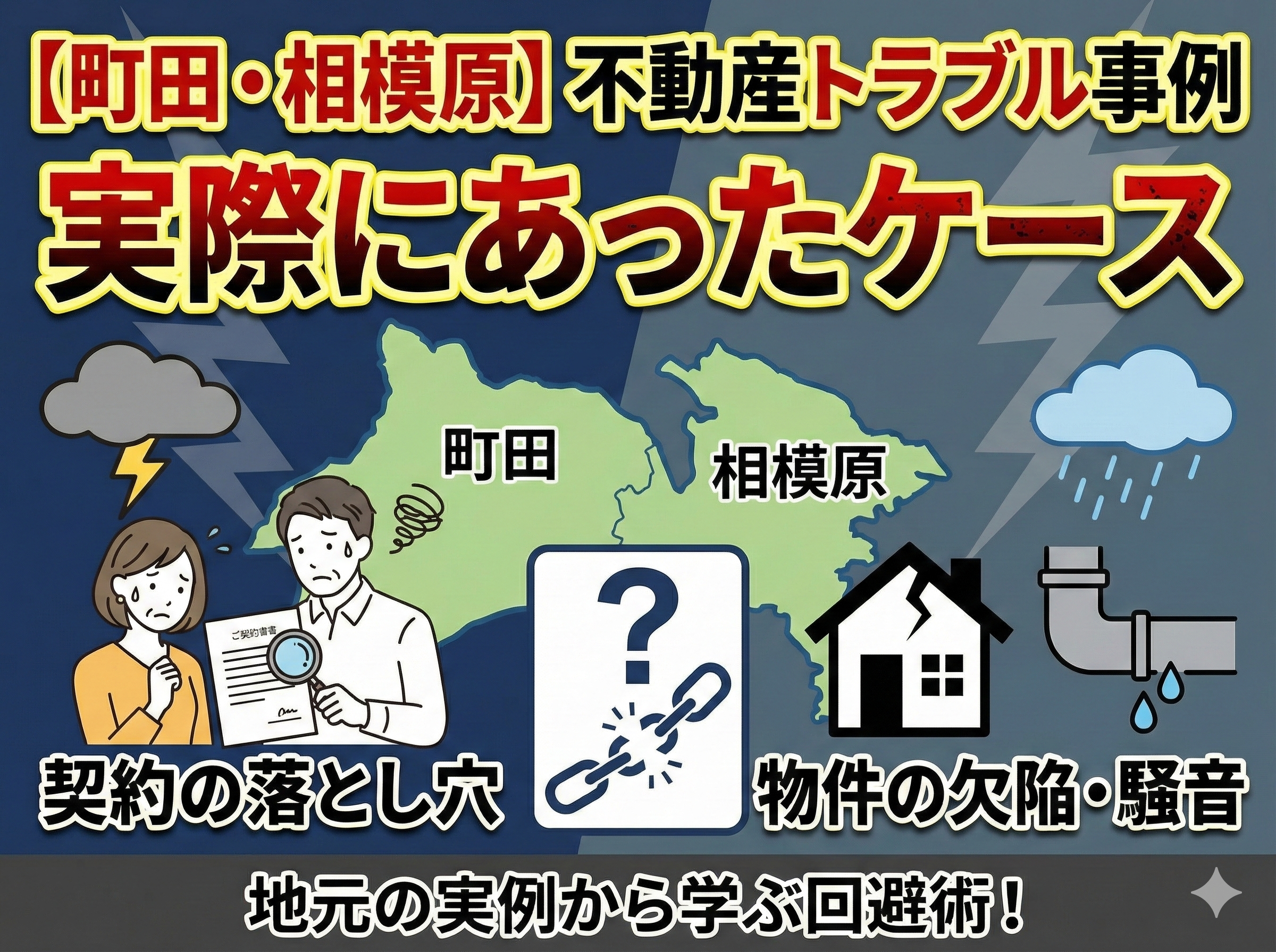 町田市・相模原市の不動産トラブル事例を解説するイメージ