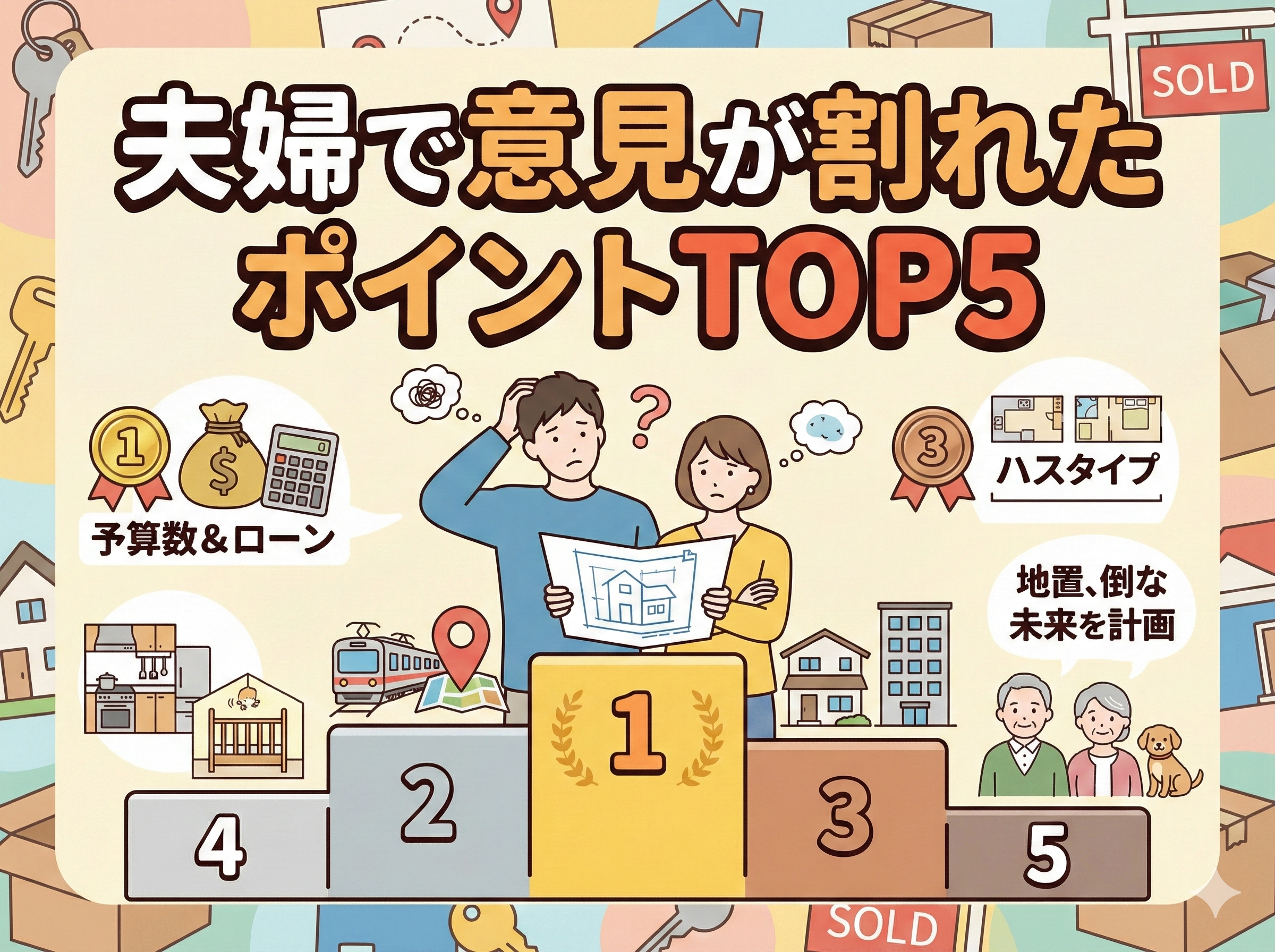 町田市・相模原市で家購入時に意見が割れた夫婦のイメージ