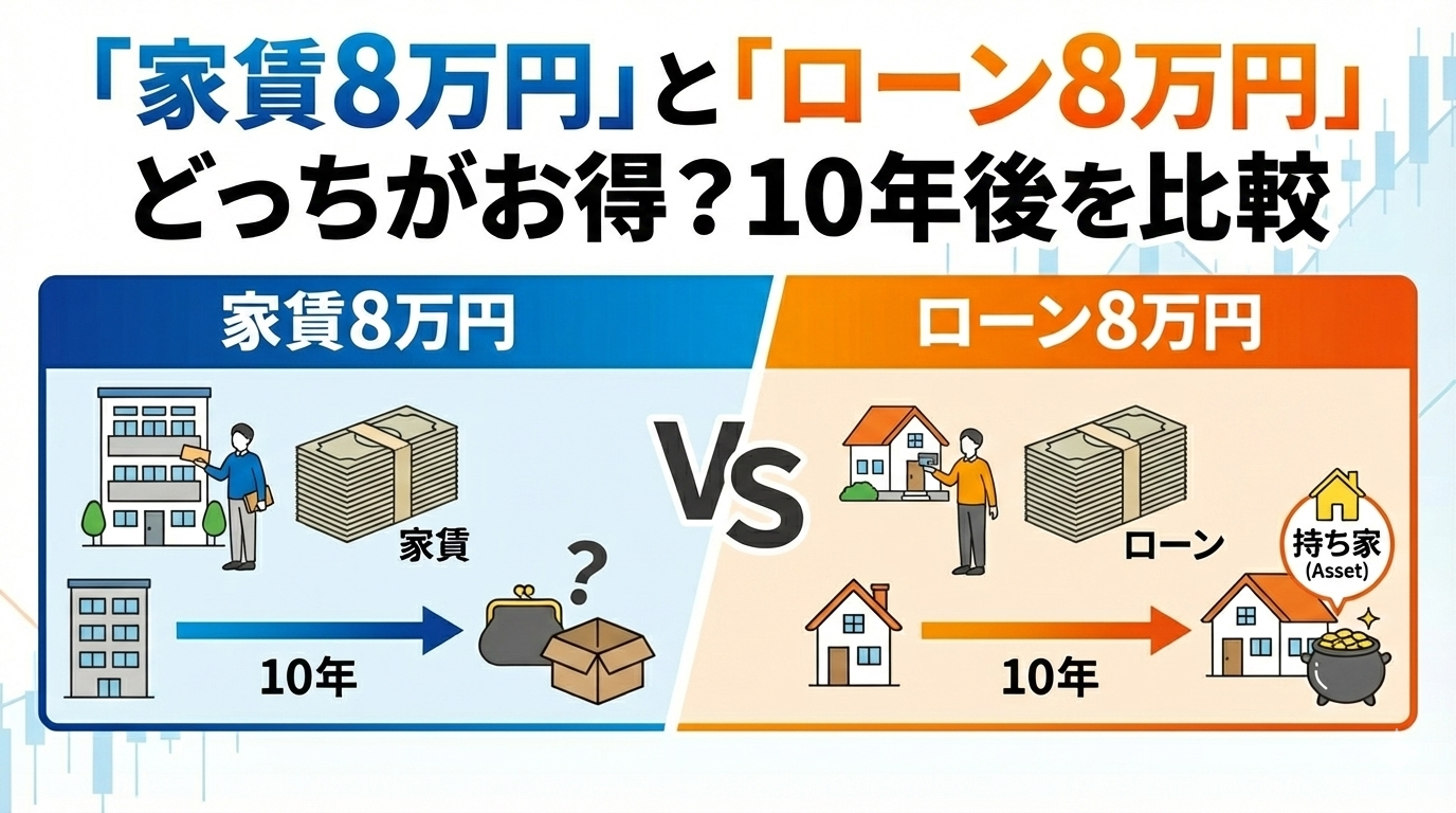 町田市・相模原市で家賃とローンを比較するイメージ
